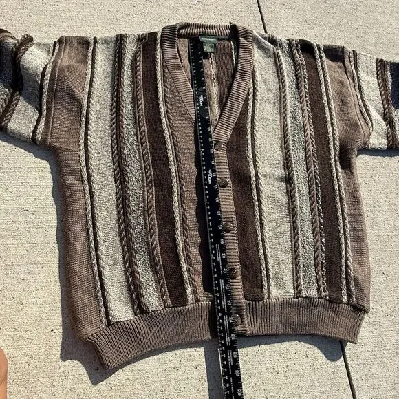 Vintage EclecticGrandpa old money Irvine Park Cardigan Coogi Stripe Men Large - Picture 6 of 8